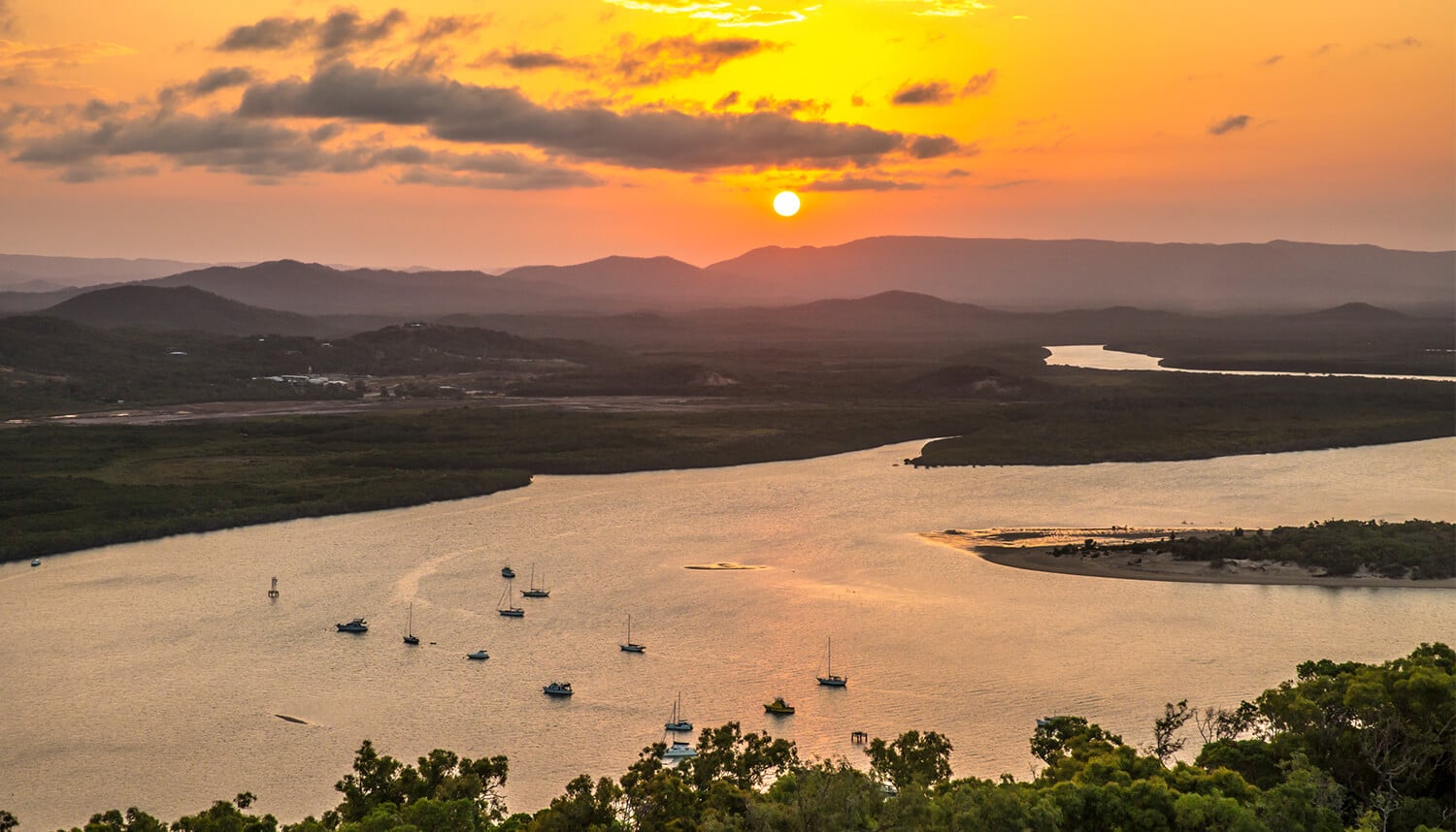 Sunset over the Endeavour River at Cooktown