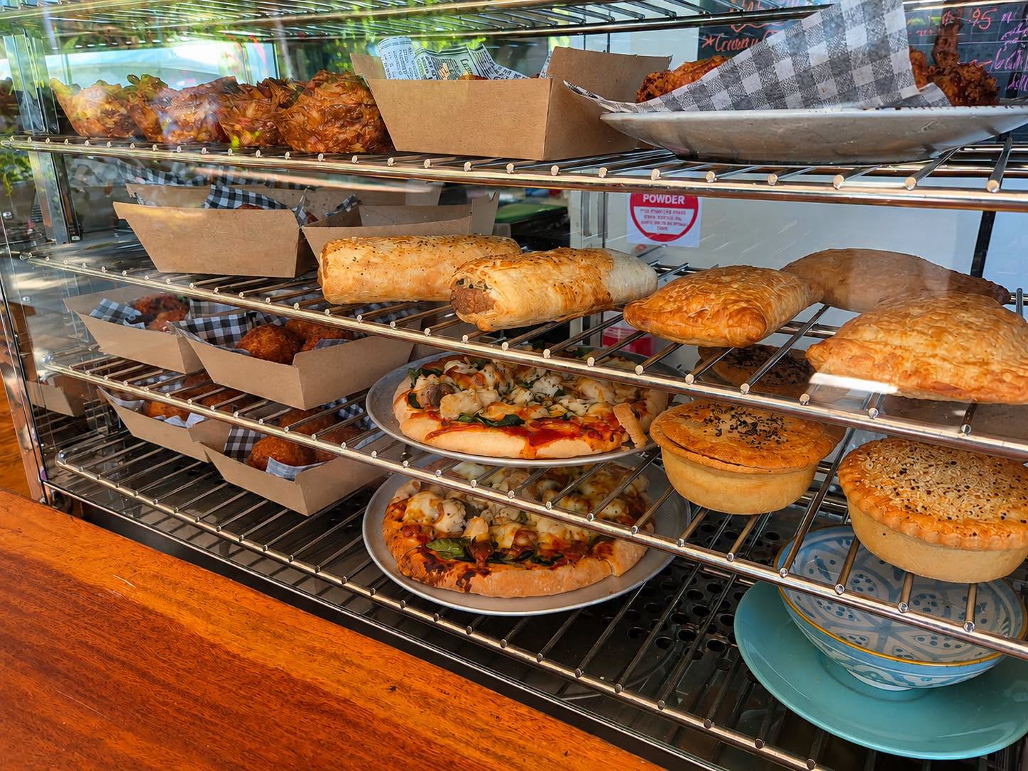 Fresh food in the Shipwreck cafe cabinet